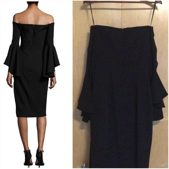 Milly Selena Italian Cady Bell Sleeve Dress - Picture 5 of 13